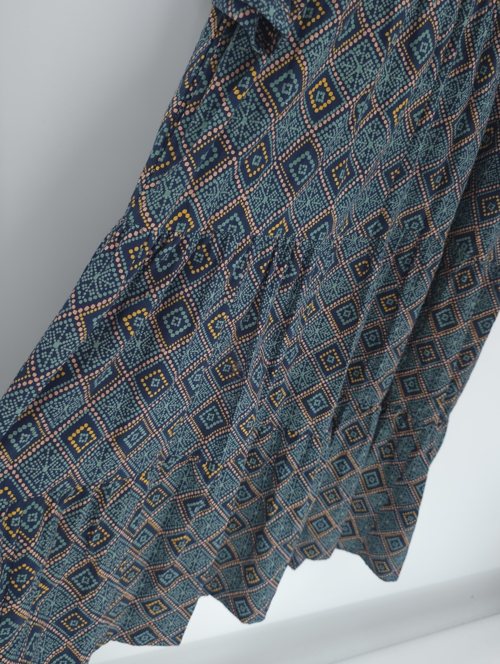 Mata Traders Tiered Midi Dress 100% Cotton Pockets Flowy Cottagcore Boho Garden - Picture 5 of 16